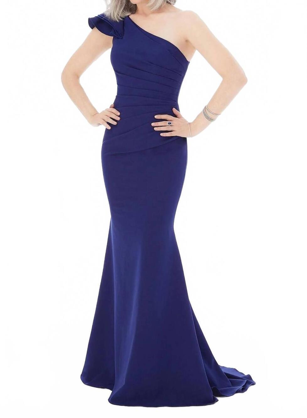 NEW MGNY long formal dress in sapphire